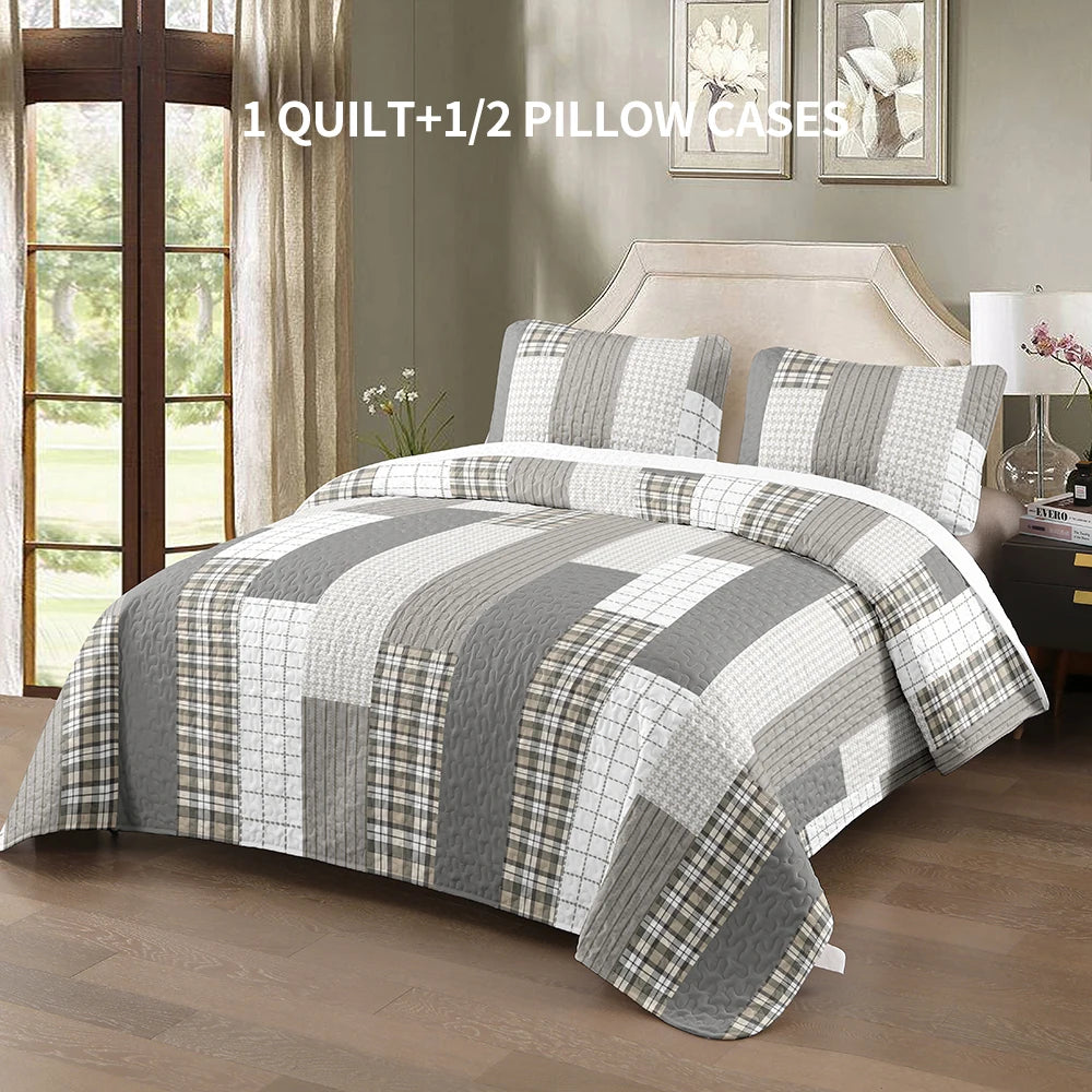 Premium Quilted Polyester Bed Cover Set Four Seasons
