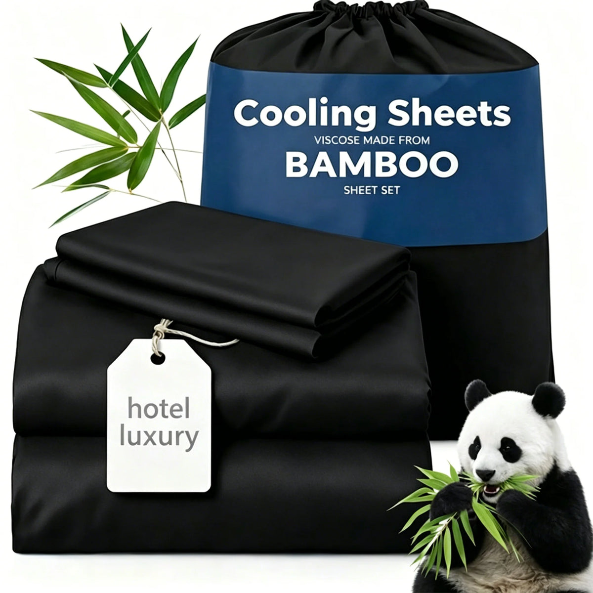 Bamboo Viscose Cooling Sheet Set With Deep Pocket Fitted Sheet