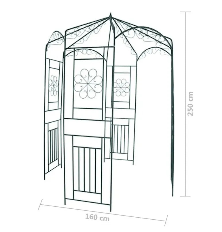Wrought Iron Garden Arch Arbor For Climbing Plants Outdoor Yard