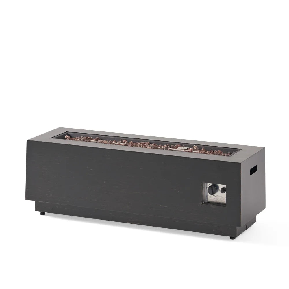 Outdoor Fire Pit 50,000 BTU Rectangular Propane Iron