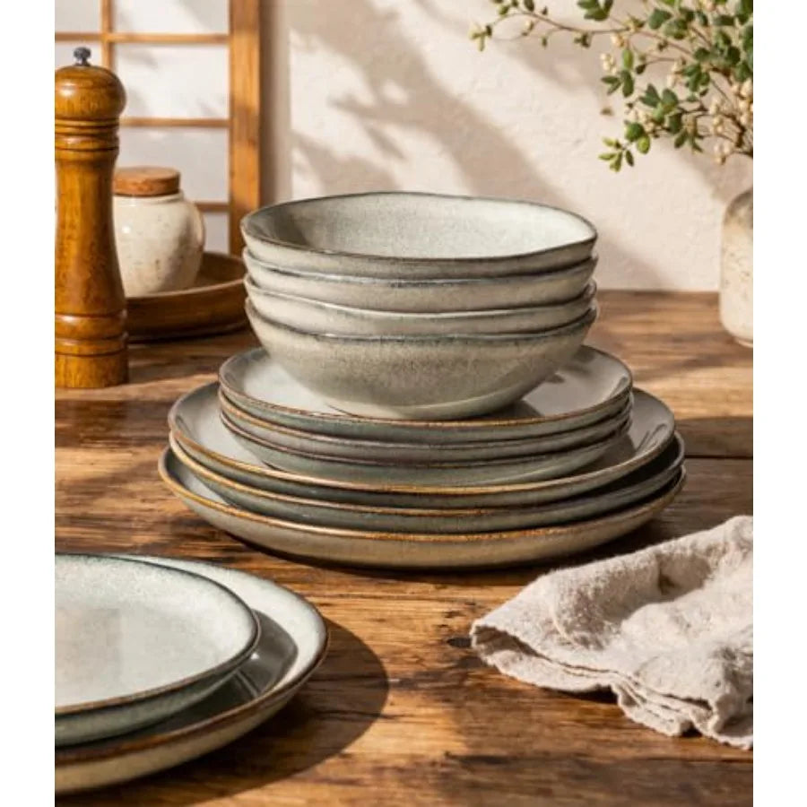 Yao Hui Huang Rustic Ceramic Dinnerware Set With Reactive Glaze