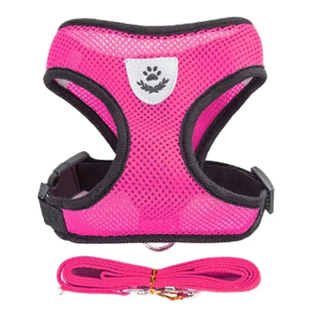 Cat Harness Vest With Leash And Adjustable Mesh For Pets