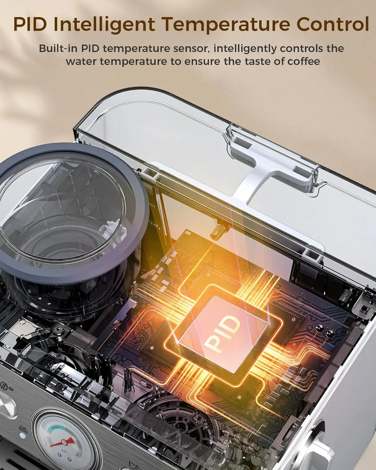 Dual Boiler Espresso Machine With Grinder 20 Bar Pressure