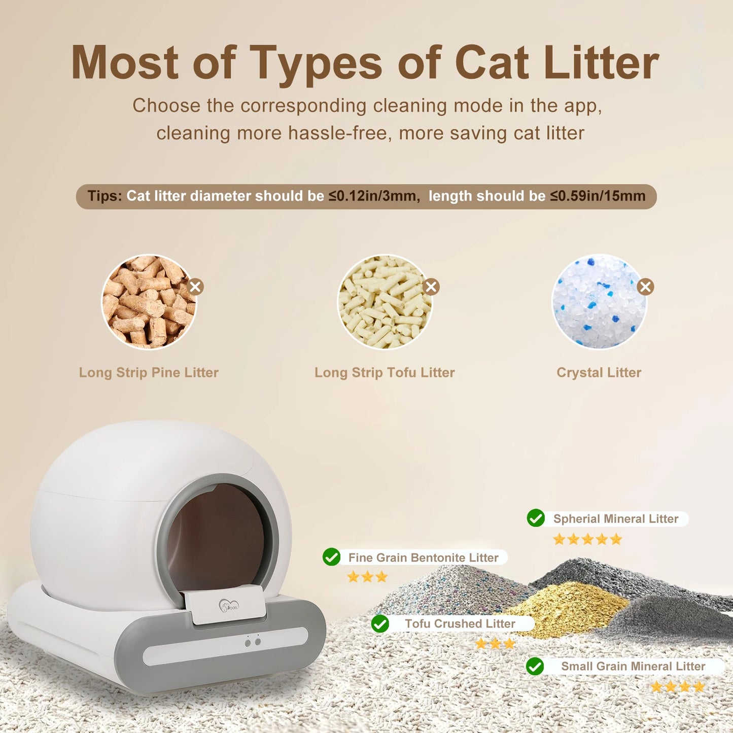 DOEL Self Cleaning Cat Litter Box With App Control 2 4G WiFi