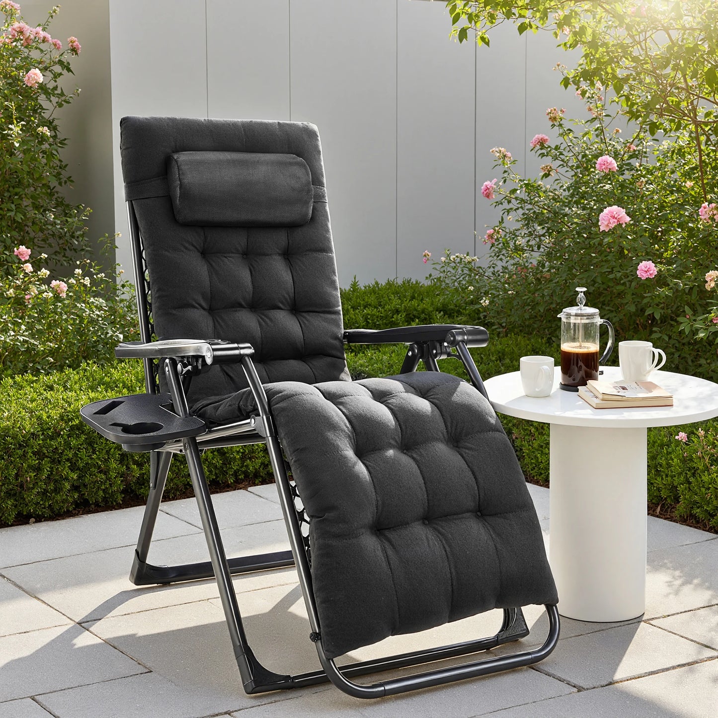 JHK Zero Gravity Portable Recliner With Cup Holders