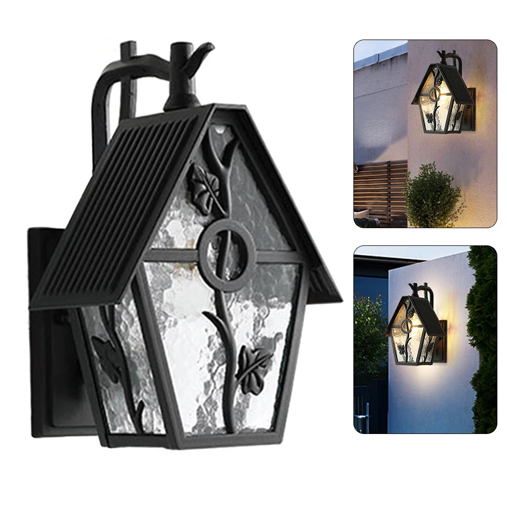 European Style Outdoor Wall Lamp IP55 Waterproof E26 Flower Decoration