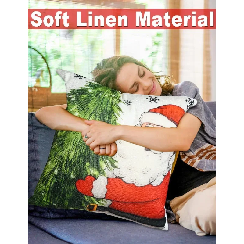 Set Of 4 Double Sided Christmas Throw Pillows 8 Patterns