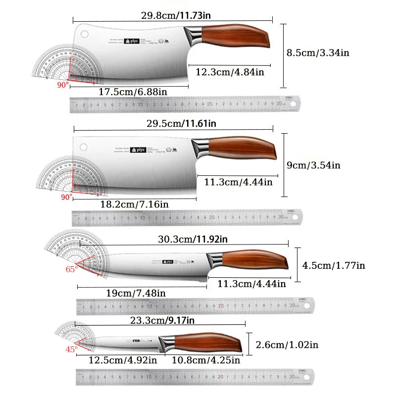 Professional Kitchen Knife Set Four Piece Stainless Steel Blades