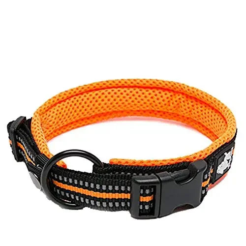 TRUELOVE Nylon Adjustable Dog Collar, Padded, Reflective, Heavy Duty