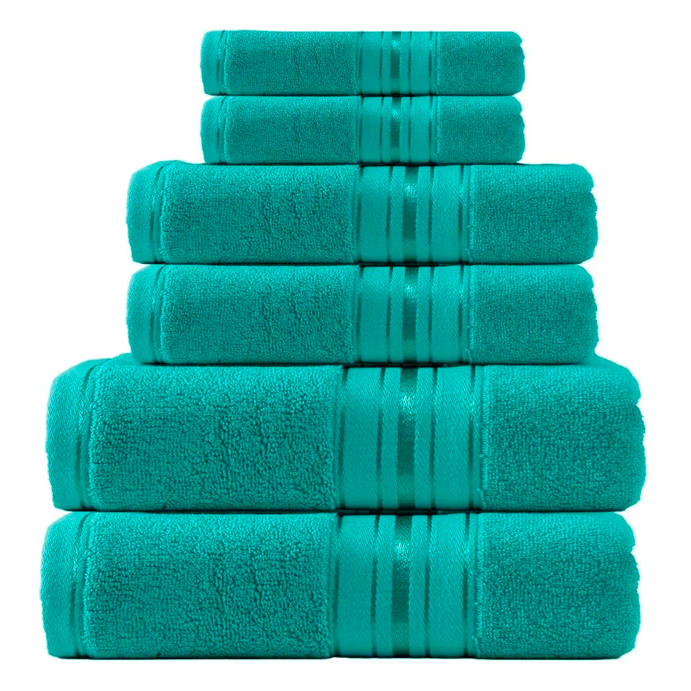 Luxury 6 Piece Turkish Towel Set 600 GSM 100% Cotton Bath Towels