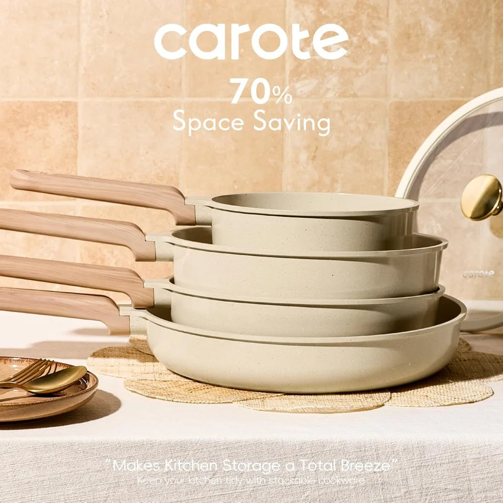 Nuanyao Ceramic Nonstick Cookware Set Non Toxic Kitchen Essential