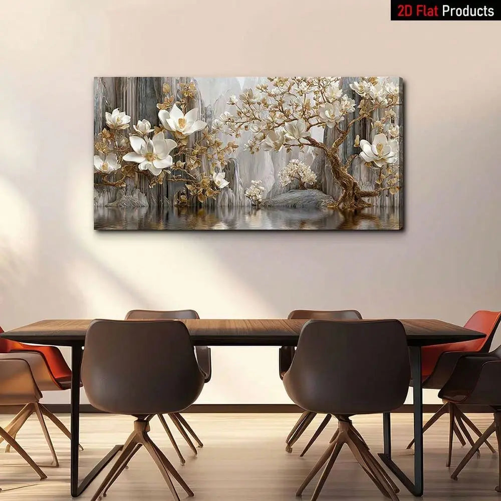 XMSJ Magnolia Tree Canvas Wall Art Landscape Print