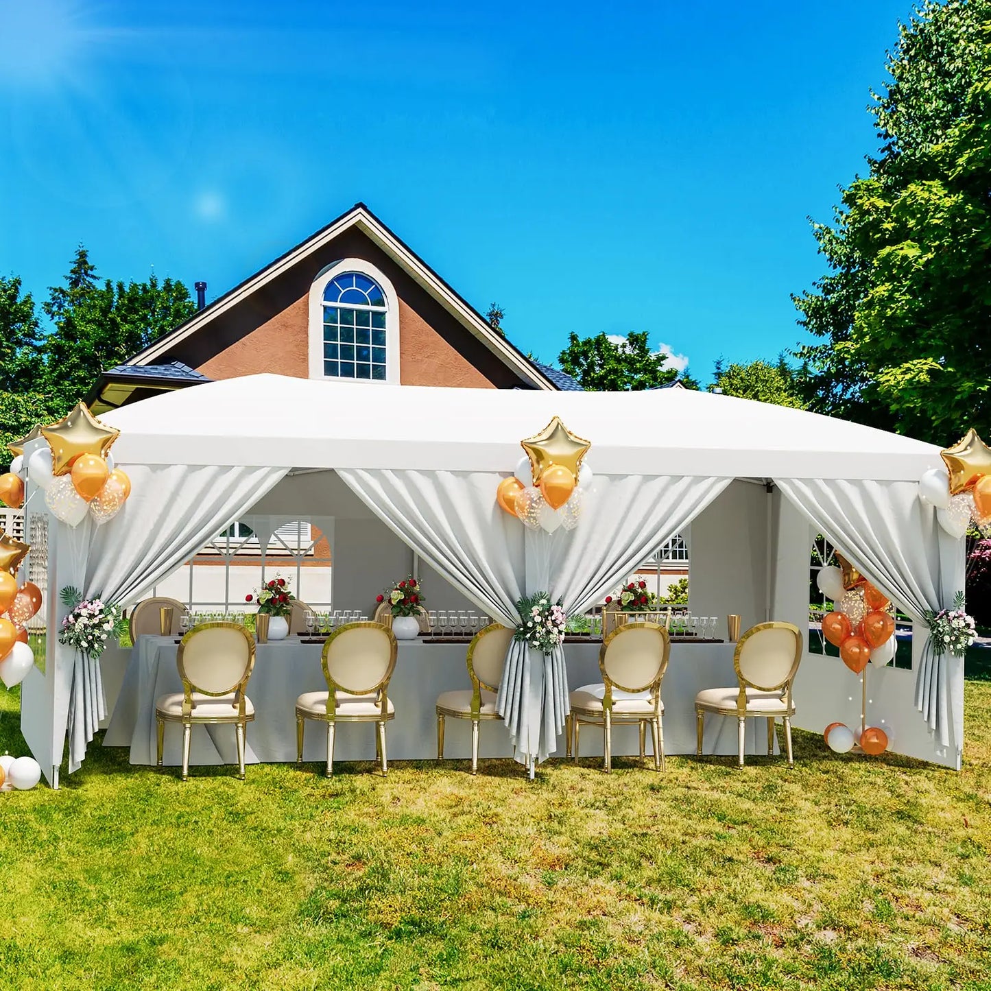 Heavy Duty Pop Up Canopy Tent With Six Removable Sidewalls