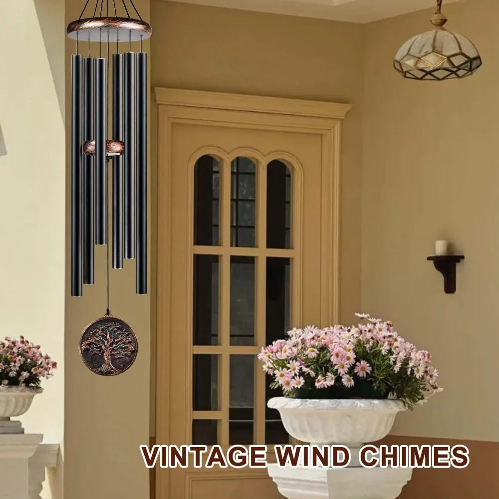 Deep Tone Wind Chimes With Tree Of Life Design Outdoor Decor Memorial Gift