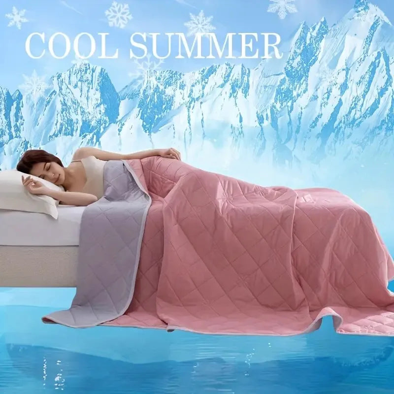 ROSEKINDCN Cooling Blanket for Hot Sleepers, Dual-Sided Geometric Pattern