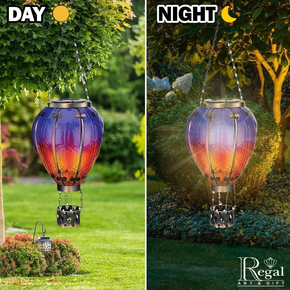 XMSJ LED Hot Air Balloon Solar Lantern Outdoor Decor