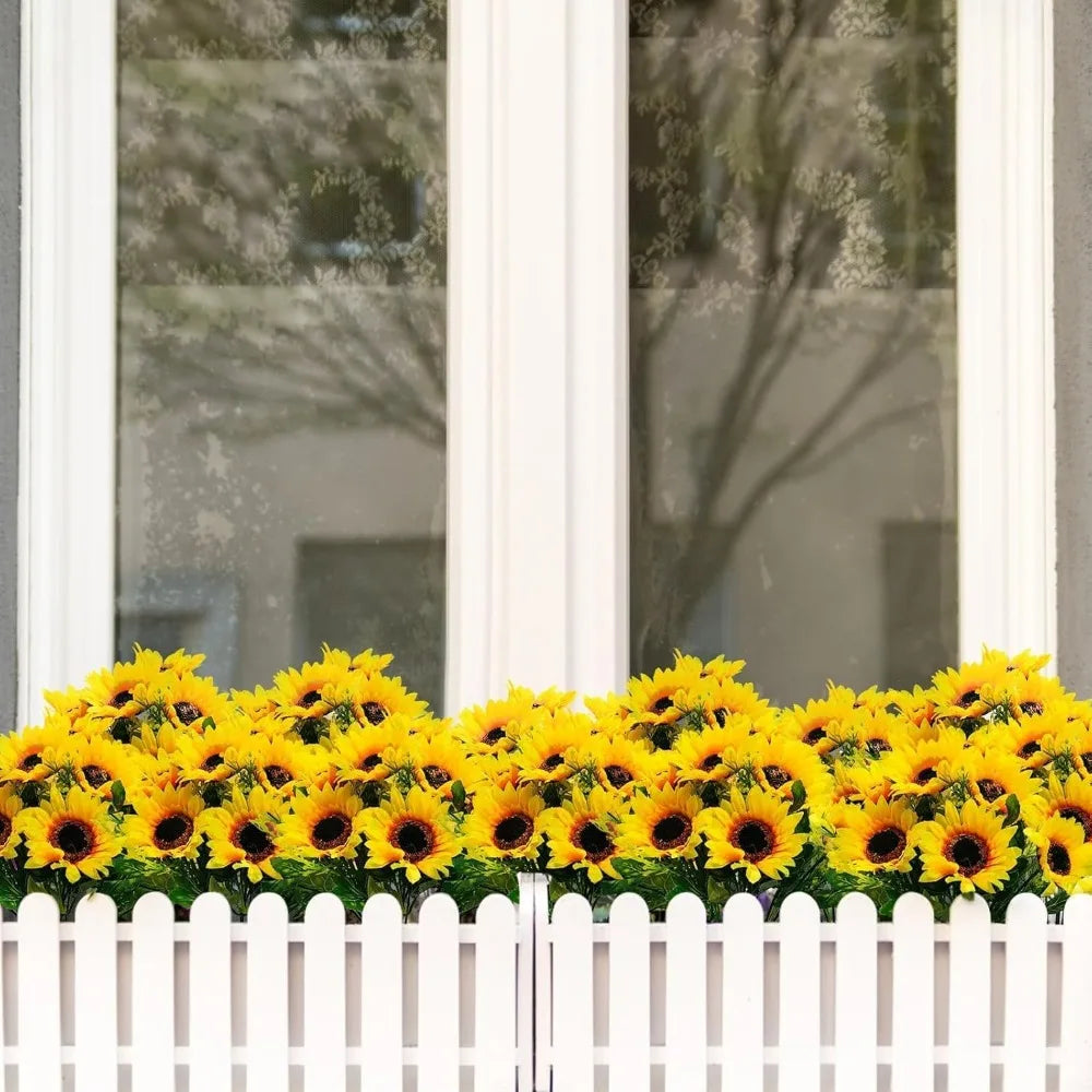 Sunflowers Artificial Flowers 28-Piece Outdoor Fall Decor Bouquet