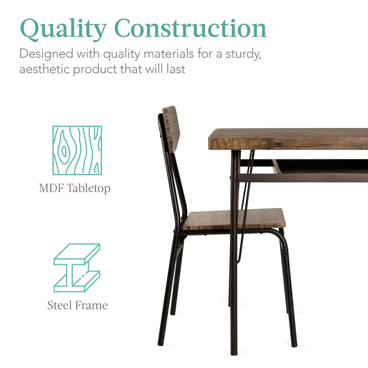 Modern Dining Set With Table Bench And Four Chairs