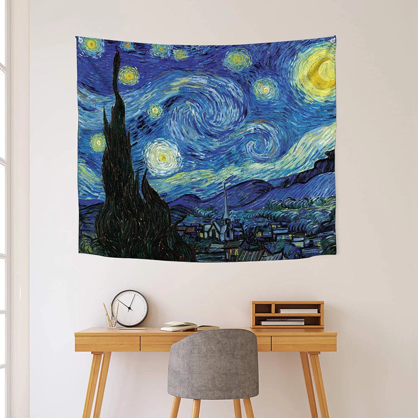 Starry Night UV Reactive Wall Tapestry Polyester Fabric Poster