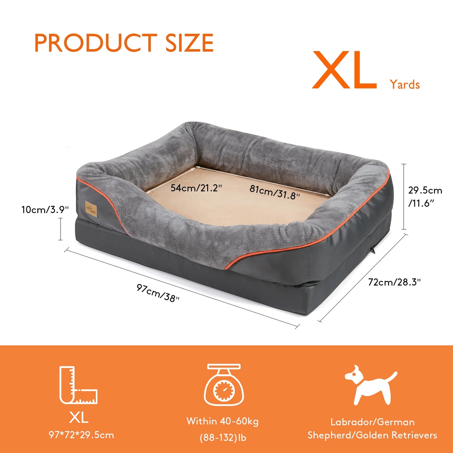BINGOPAW Dog Bed Anti Allergy With Removable Washable Cover