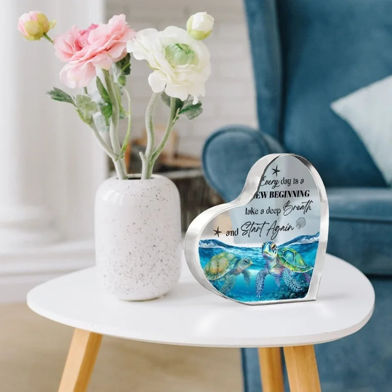 Sea Turtle Acrylic Decor Desk Ornament for Home Office