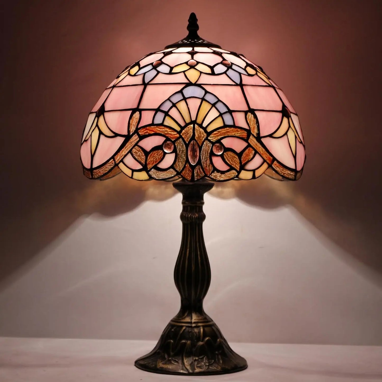 Tiffany Style Stained Glass Table Lamp Baroque Desk Light