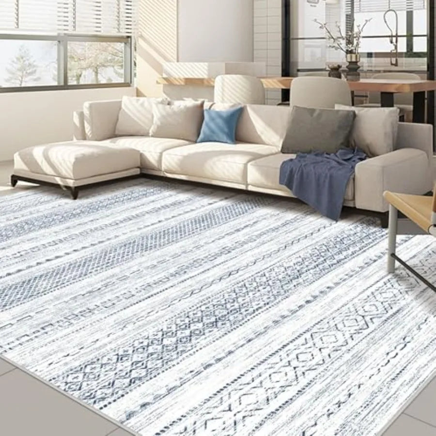 Boho Kilim Style Area Rug Polyester Machine Washable