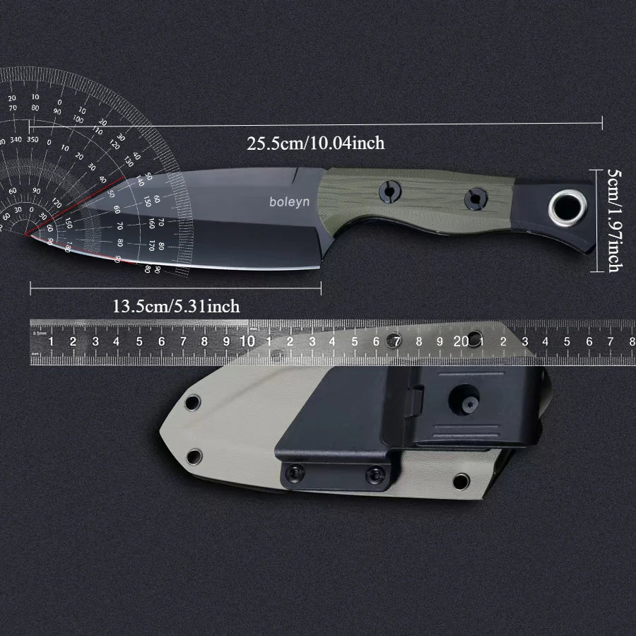 7RC13 High Carbon Stainless Steel Dual-Use Knife G10 Handle
