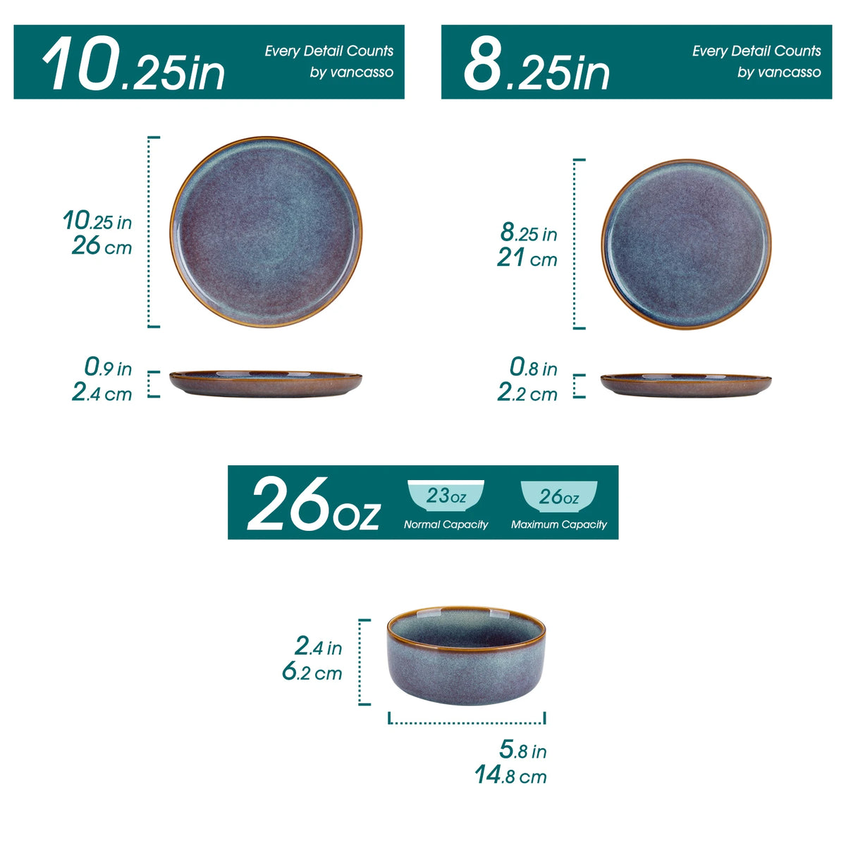 Malacasa Reactive Glaze Ceramic Dinnerware Set Western Style