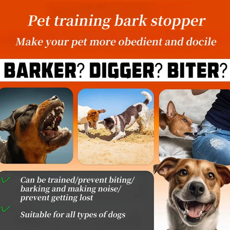 Waterproof Dog Bark Collar Rechargeable Anti-Bark Training