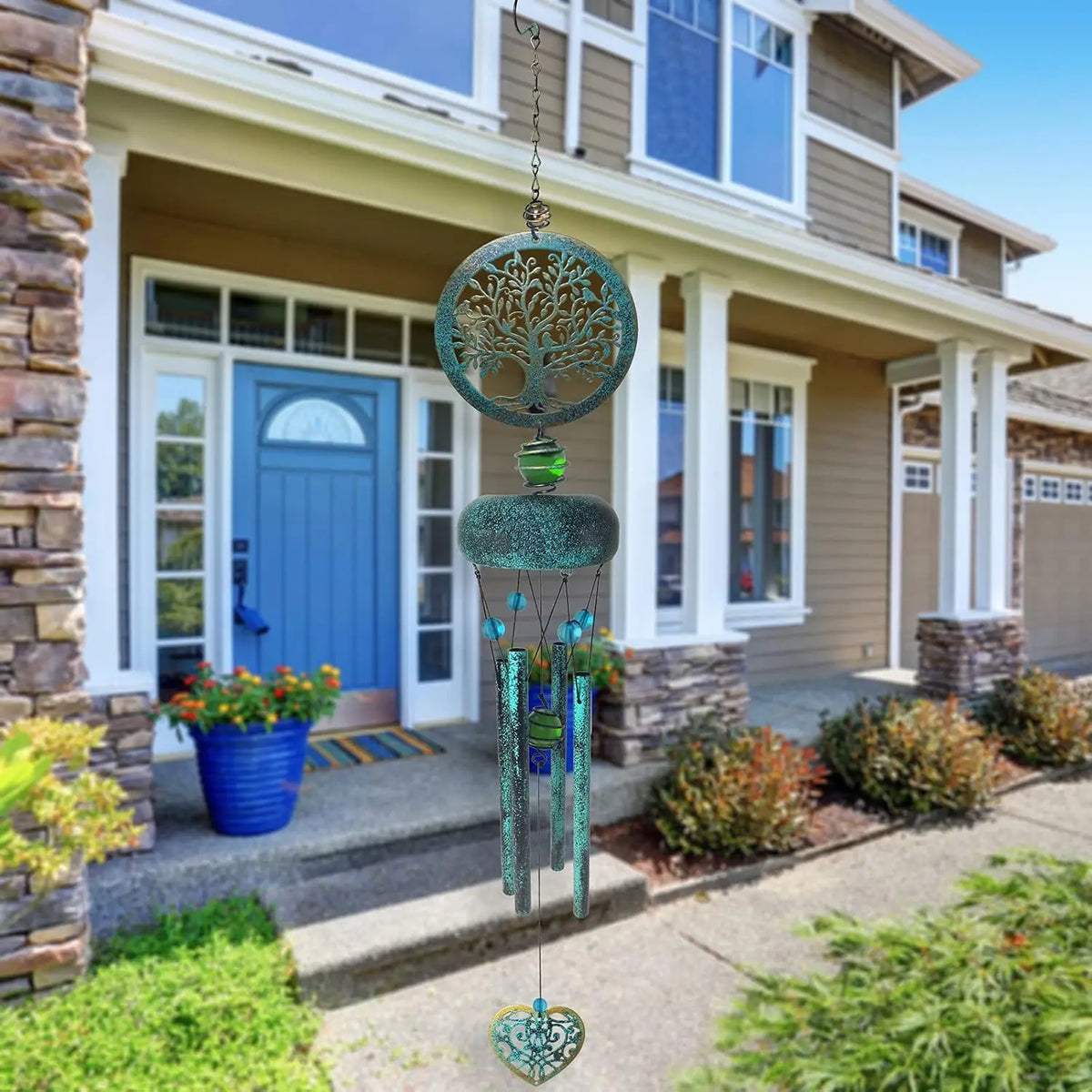 Deep Tone Metal Tree Of Life Outdoor Memorial Wind Chimes