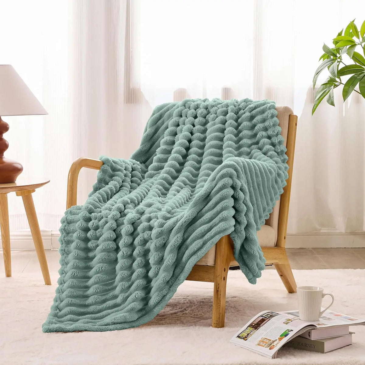Simple Opulence Soft Flannel Throw Blanket for Couch Cozy Knit