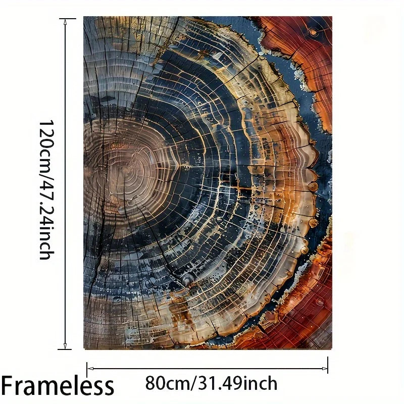 Abstract Tree Ring Canvas Art Print For Modern Wall Decor
