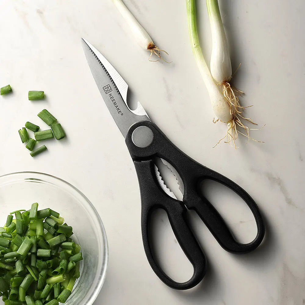 KEEMAKE Japanese Santoku Chef Knife Set with Kitchen Scissors