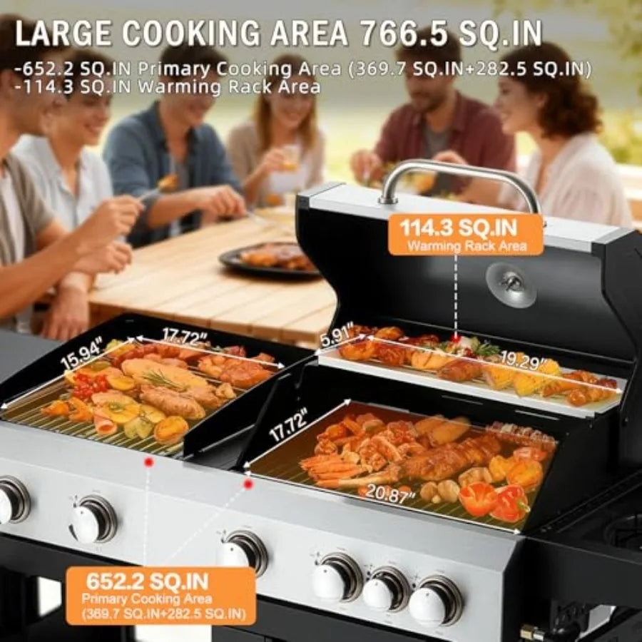 3 In 1 Gas Grill Combo With Pizza Oven