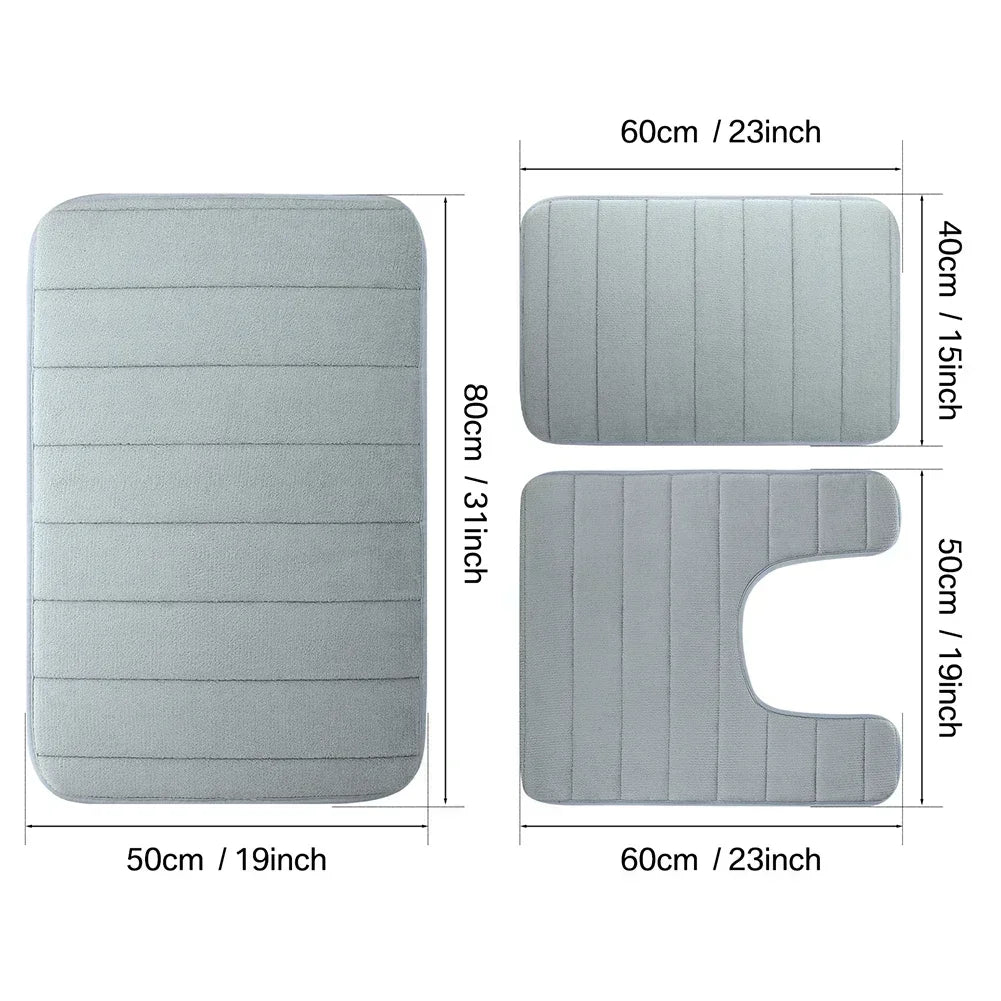 Memory Foam Bath Mat Non Slip Ultra Absorbent Machine Washable
