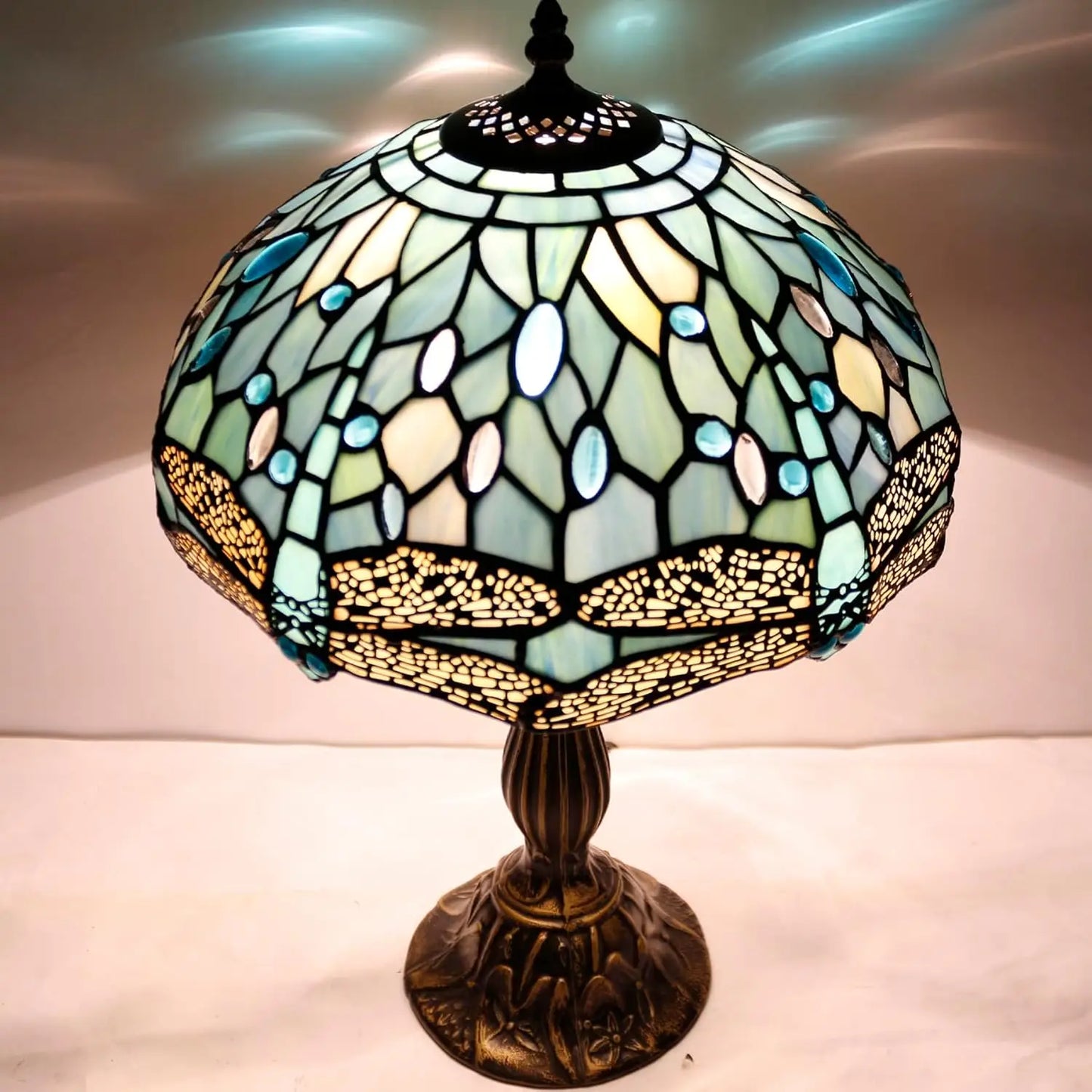Tiffany Style Dragonfly Stained Glass Table Lamp