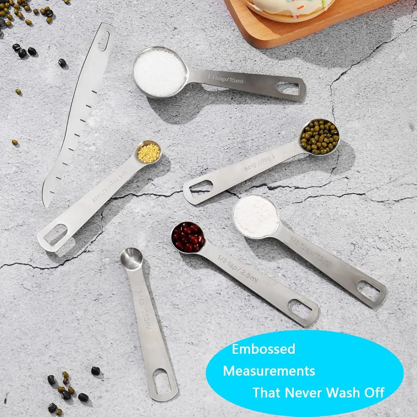 Nesting Stainless Steel Measuring Cups And Spoons Set Plastic Cups