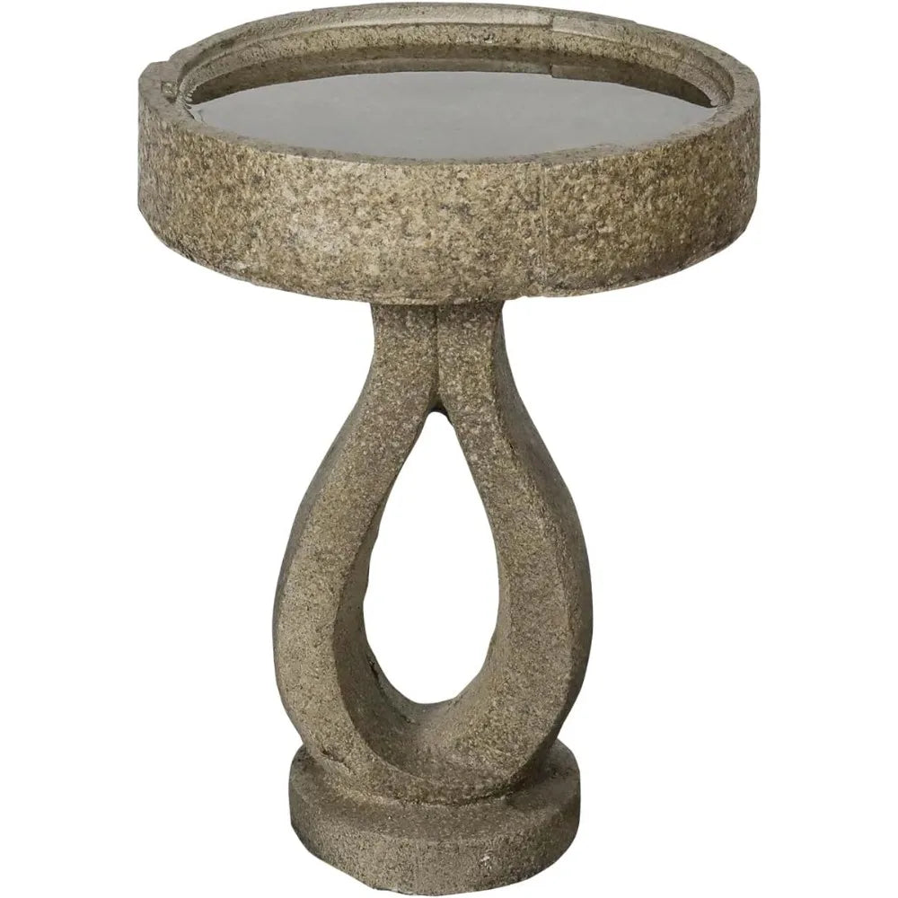 Concrete Modern Bird Bath With Geometric Pedestal For Garden