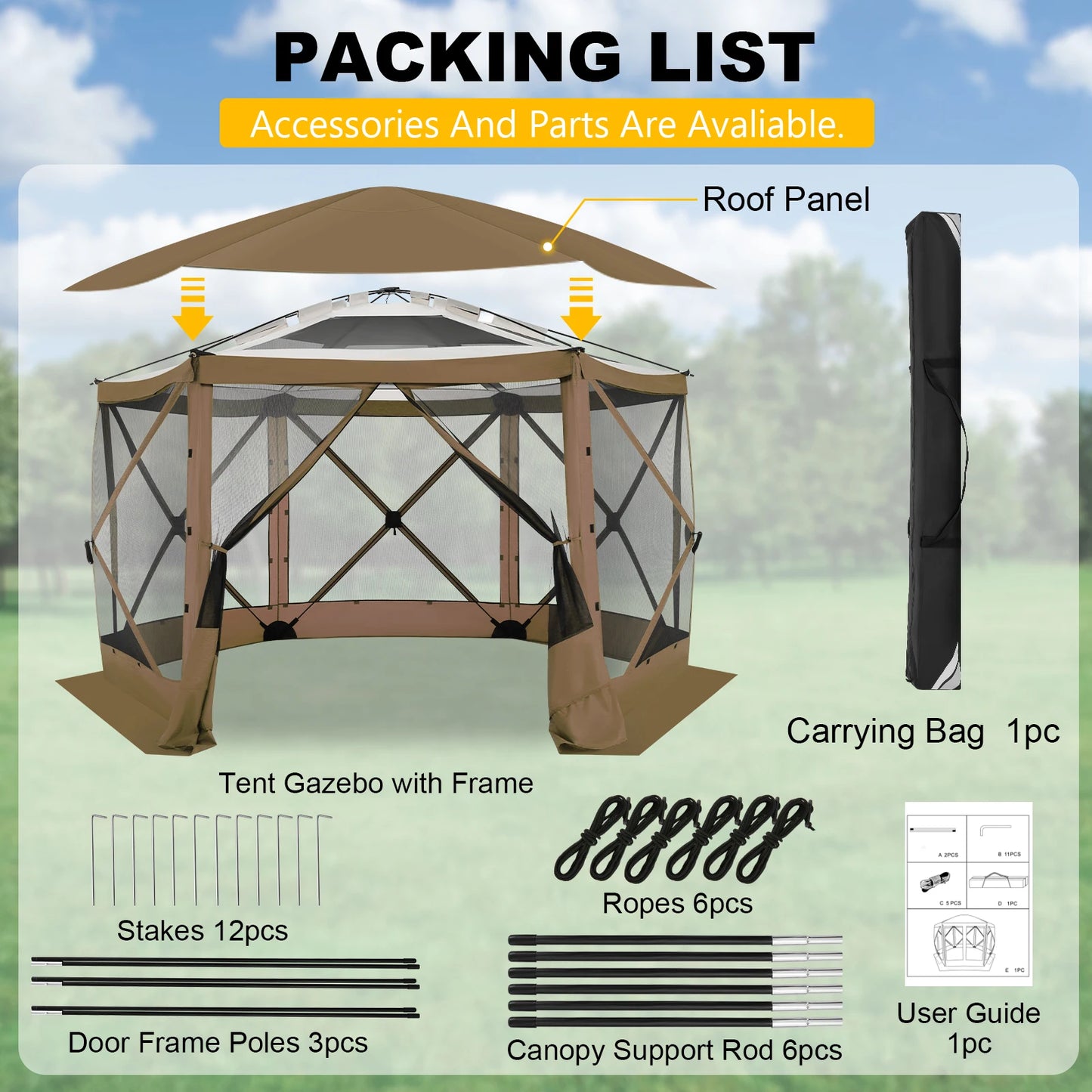 Tooluck Pop Up Gazebo Screen House Tent for Camping