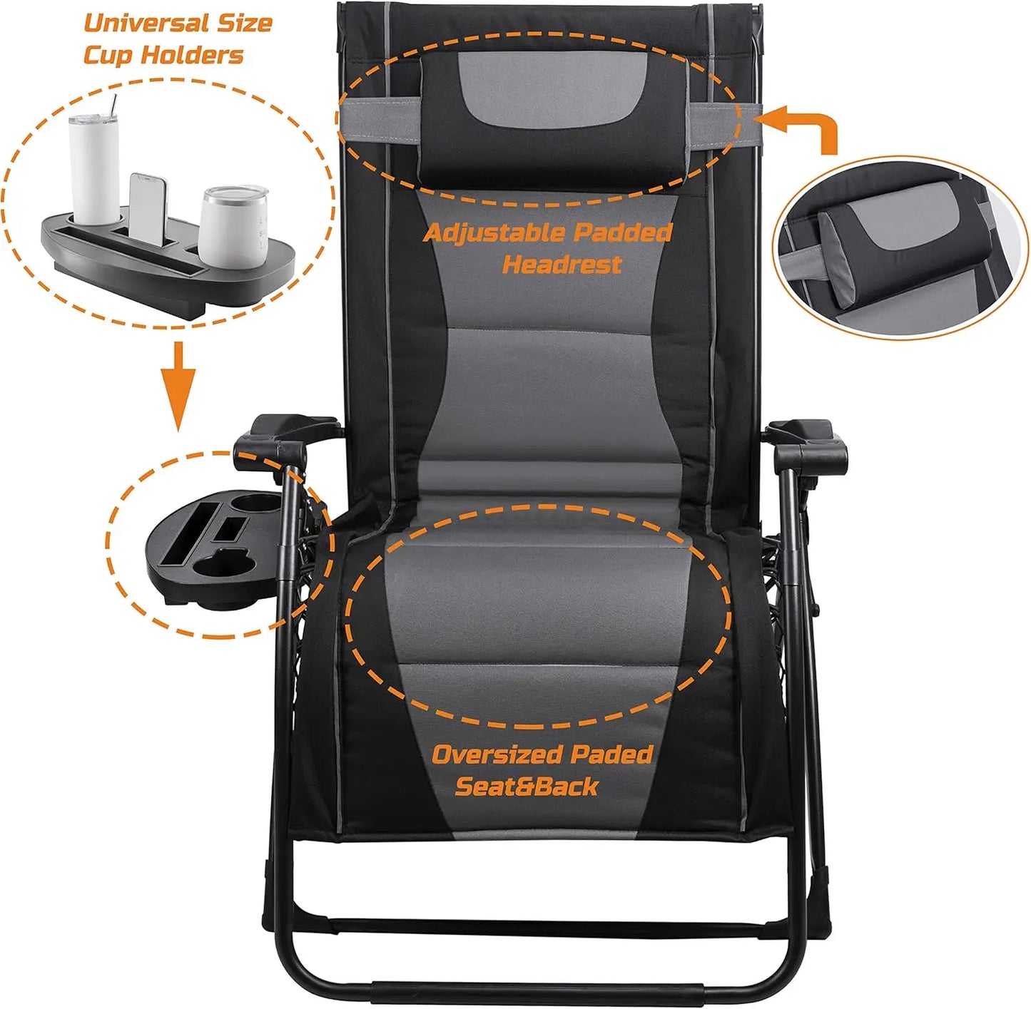 Zero Gravity Folding Recliner Chair For Outdoor Sunshade