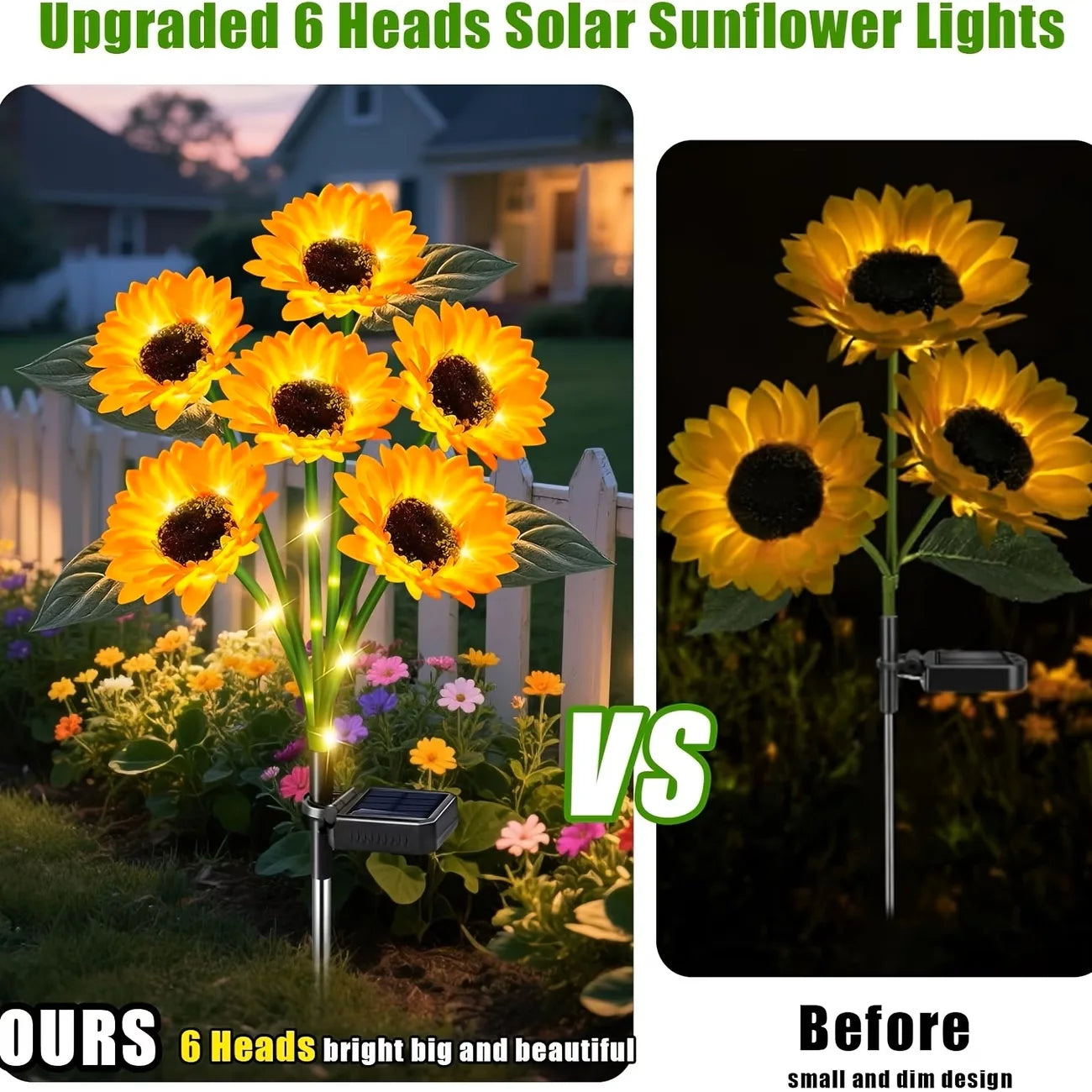 Solar Sunflower Outdoor Lights Waterproof Automatic On Off