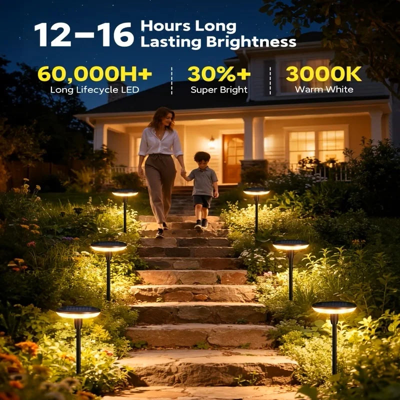 Kpstek Solar Garden Pathway Lights IP65 Waterproof Led Landscape Decor
