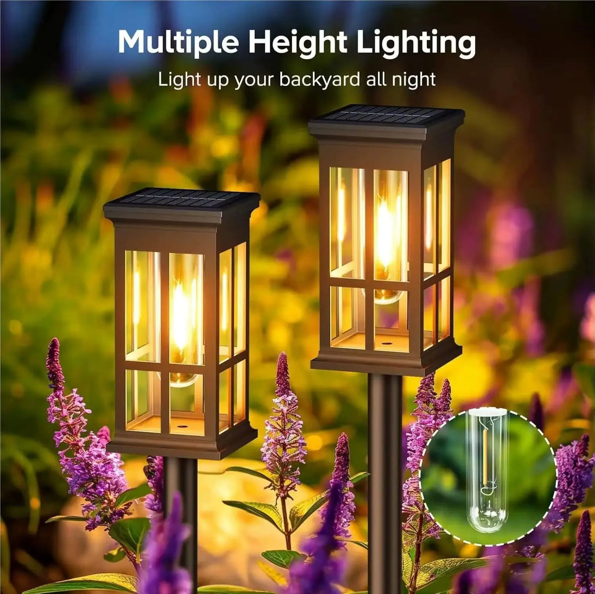 Solar Powered LED Pathway Lights Waterproof Outdoor Landscape Garden Lighting
