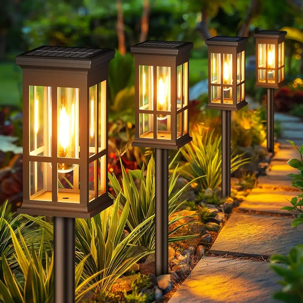 Solar Powered LED Pathway Lights Waterproof Outdoor Landscape Garden Lighting
