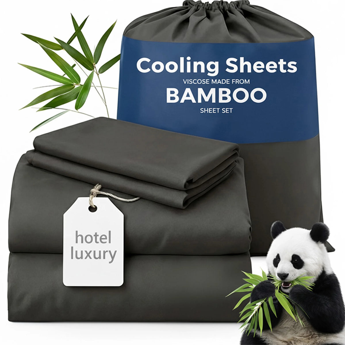 Bamboo Viscose Cooling Sheet Set With Deep Pocket Fitted Sheet