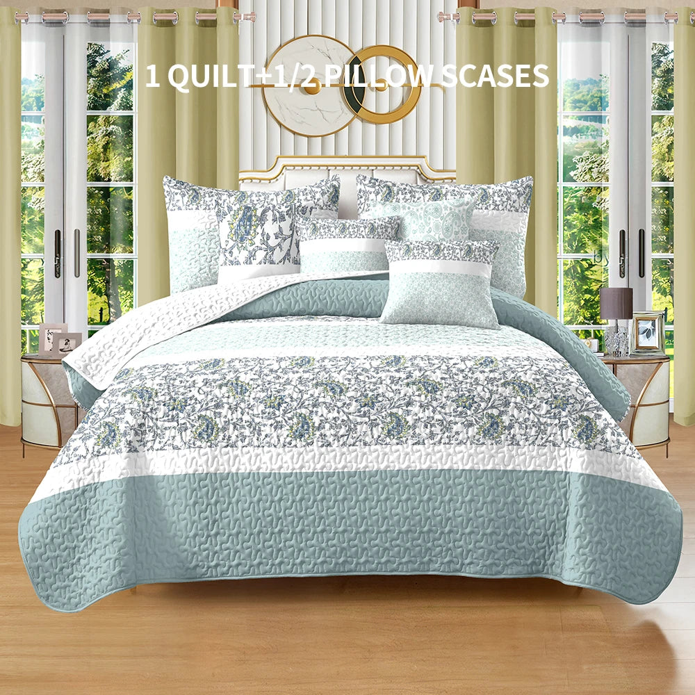 Premium Quilted Polyester Bed Cover Set Four Seasons