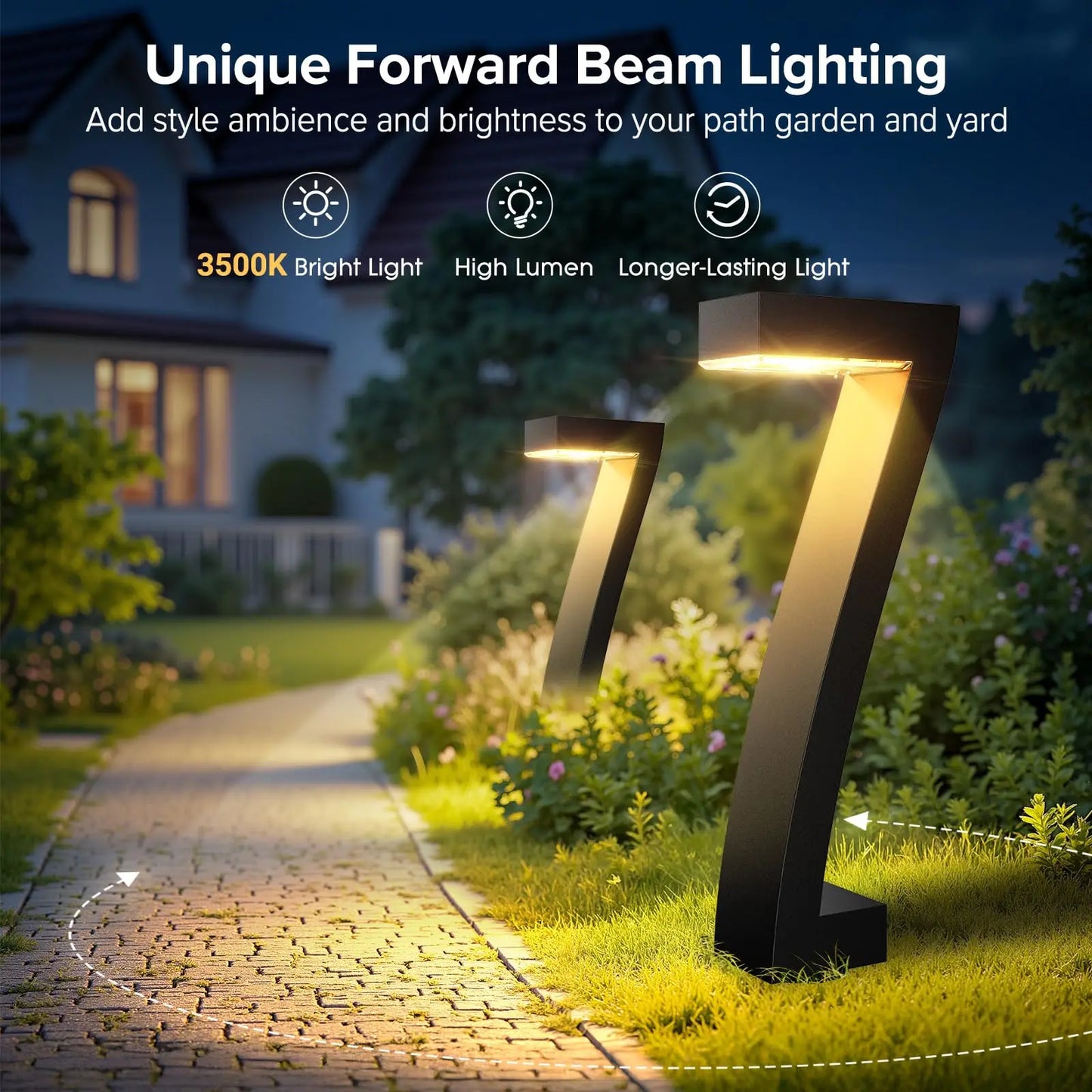 Bright LED Solar Pathway Lights IP65 Waterproof Outdoor Garden