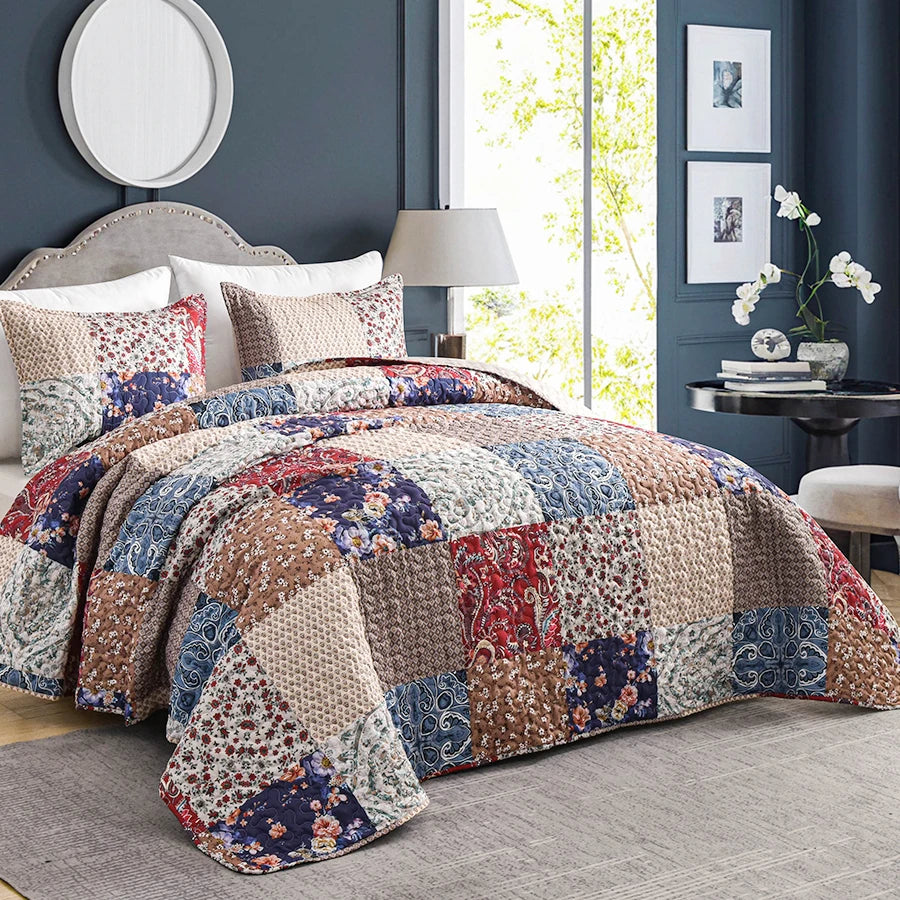 Premium Quilted Polyester Bed Cover Set Four Seasons