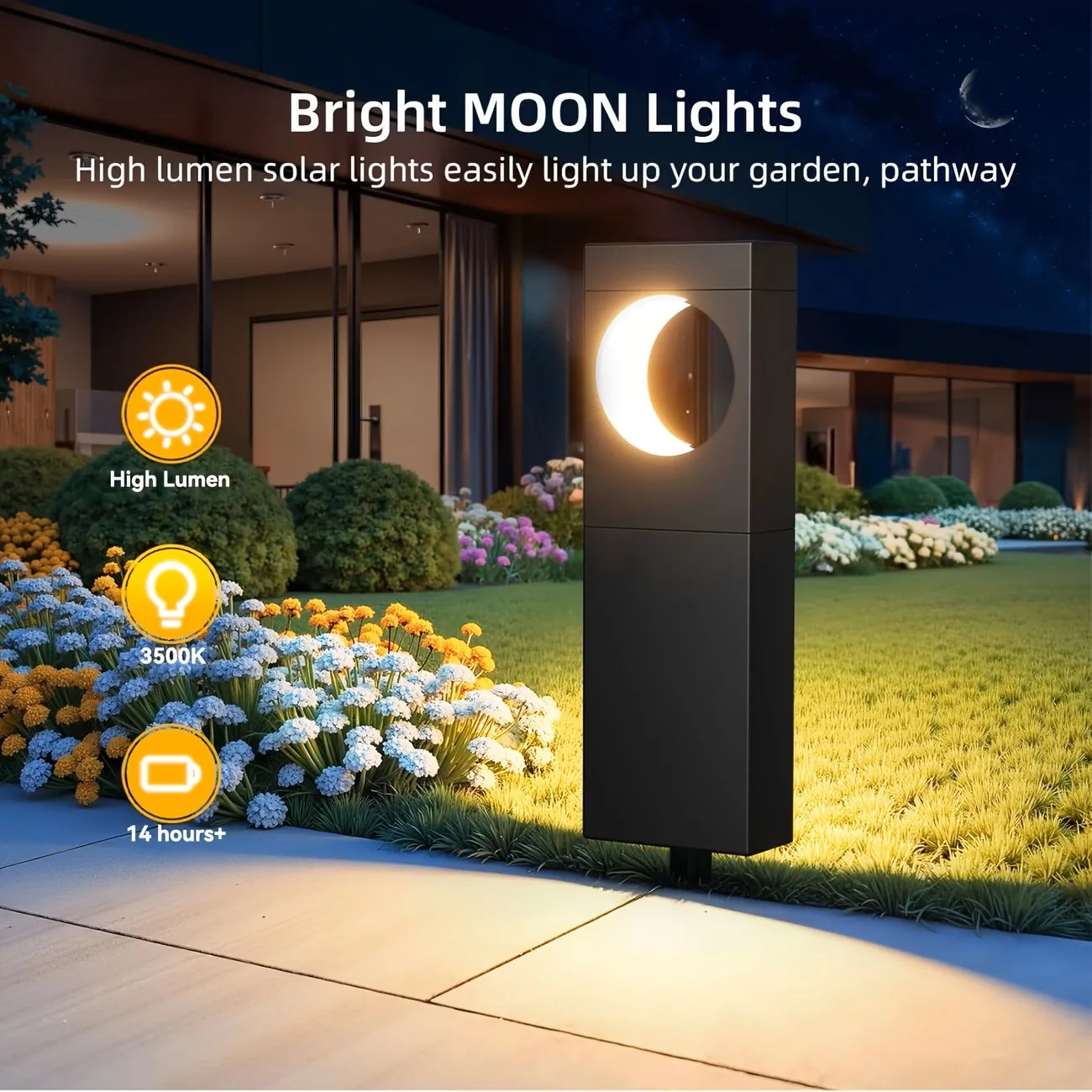 Solar Pathway Lights Outdoor Waterproof LED Garden Path Lights Auto On Off